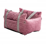 Autosedačka Golden dog 3v1 pre psa 57 x 50 x 36 cm – ružová